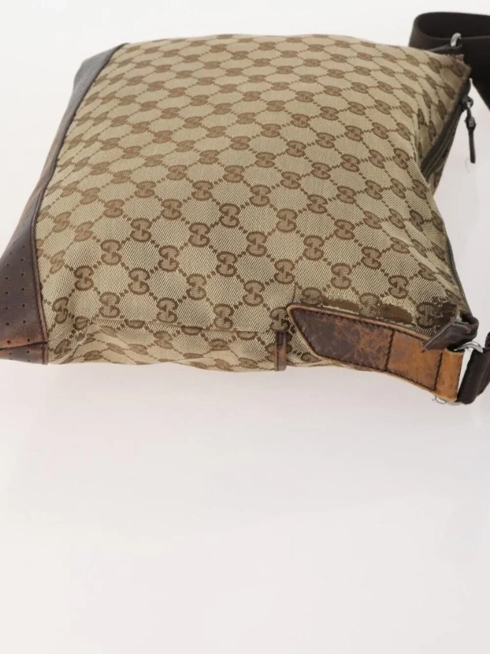 GUCCI GG Supreme GG Crystal GG Canvas Bag PVC 4 Set Navy Beige Auth YKZ424